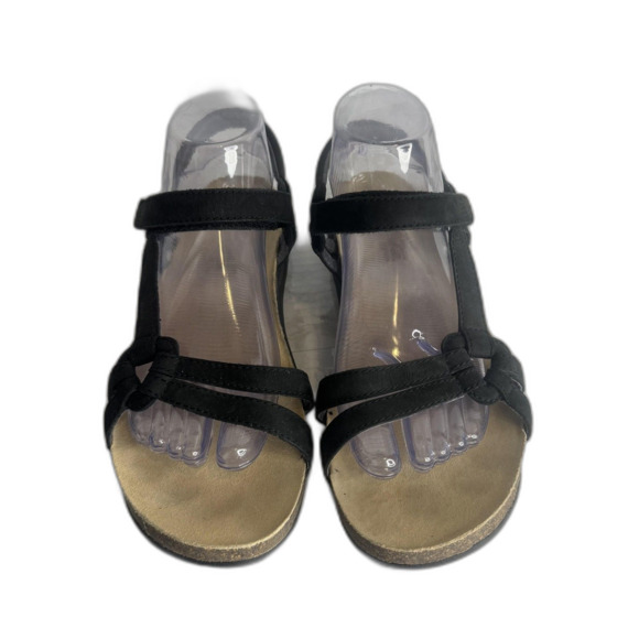 Teva Sandals Womens Size 9 Black Ventura Cork Waterproof Leather Strappy 6389 - Picture 3 of 11